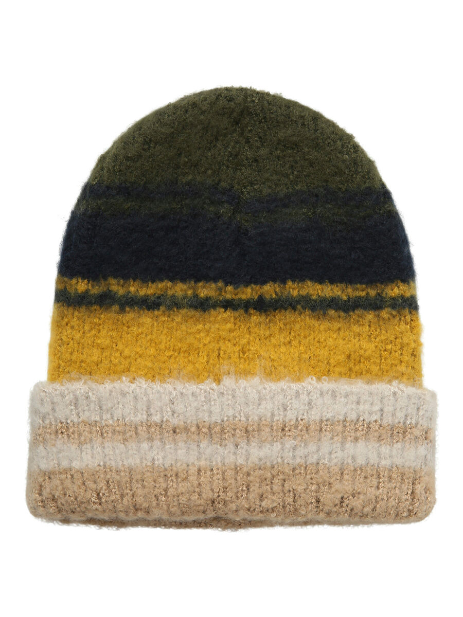 Pieces COLOUR-BLOCK KNITTED BEANIE, Forest Night, highres - 17100862_ForestNight_001.jpg