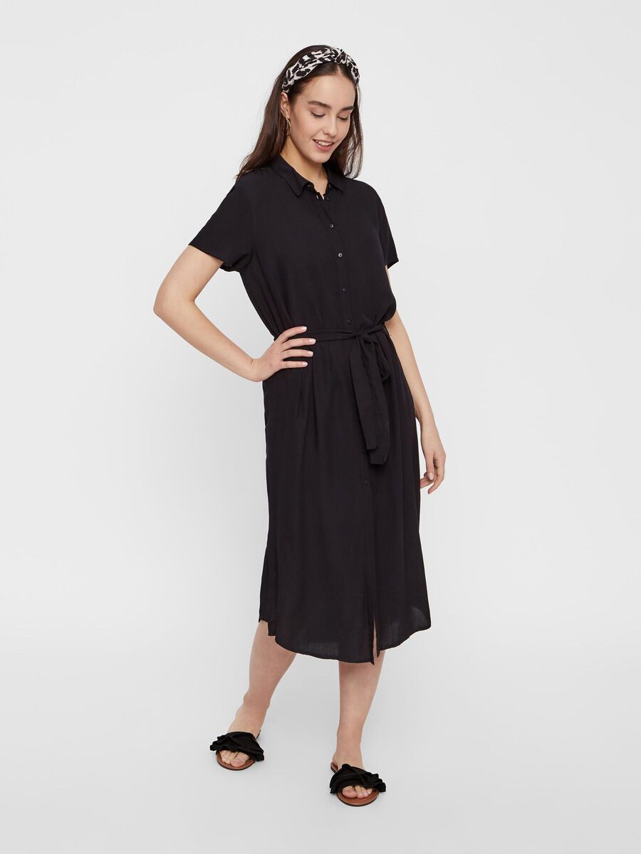 Pieces MIDI-LENGTH SHIRT DRESS, Black, highres - 17098767_Black_003.jpg