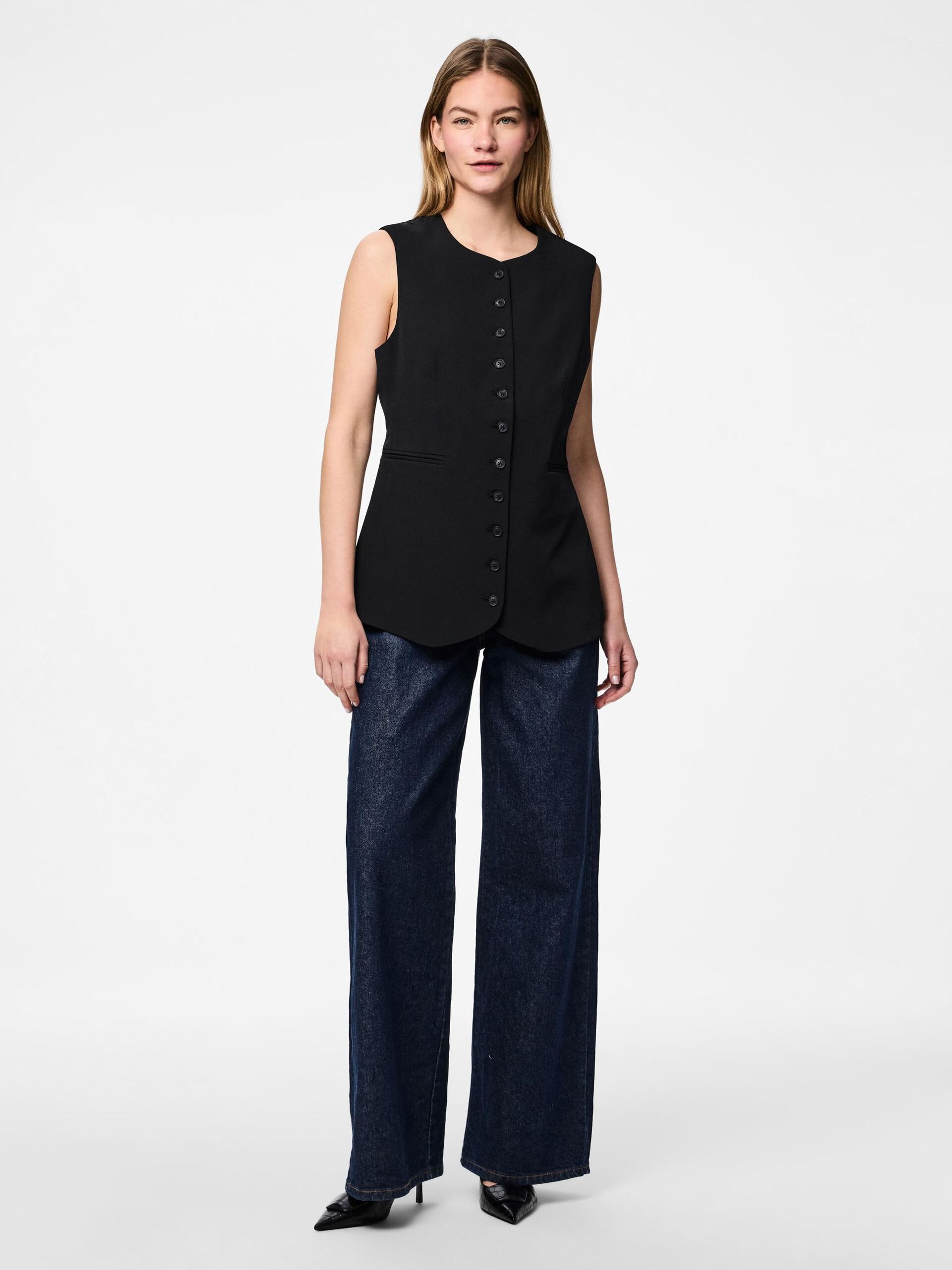 Carousel image - PCTEMPRE LONG VEST, Black | 3