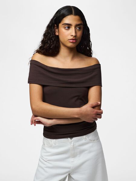 Pieces PCGEORGINA OFF-SHOULDER TOP, Hot Fudge, highres - 17170425_HotFudge_003.jpg