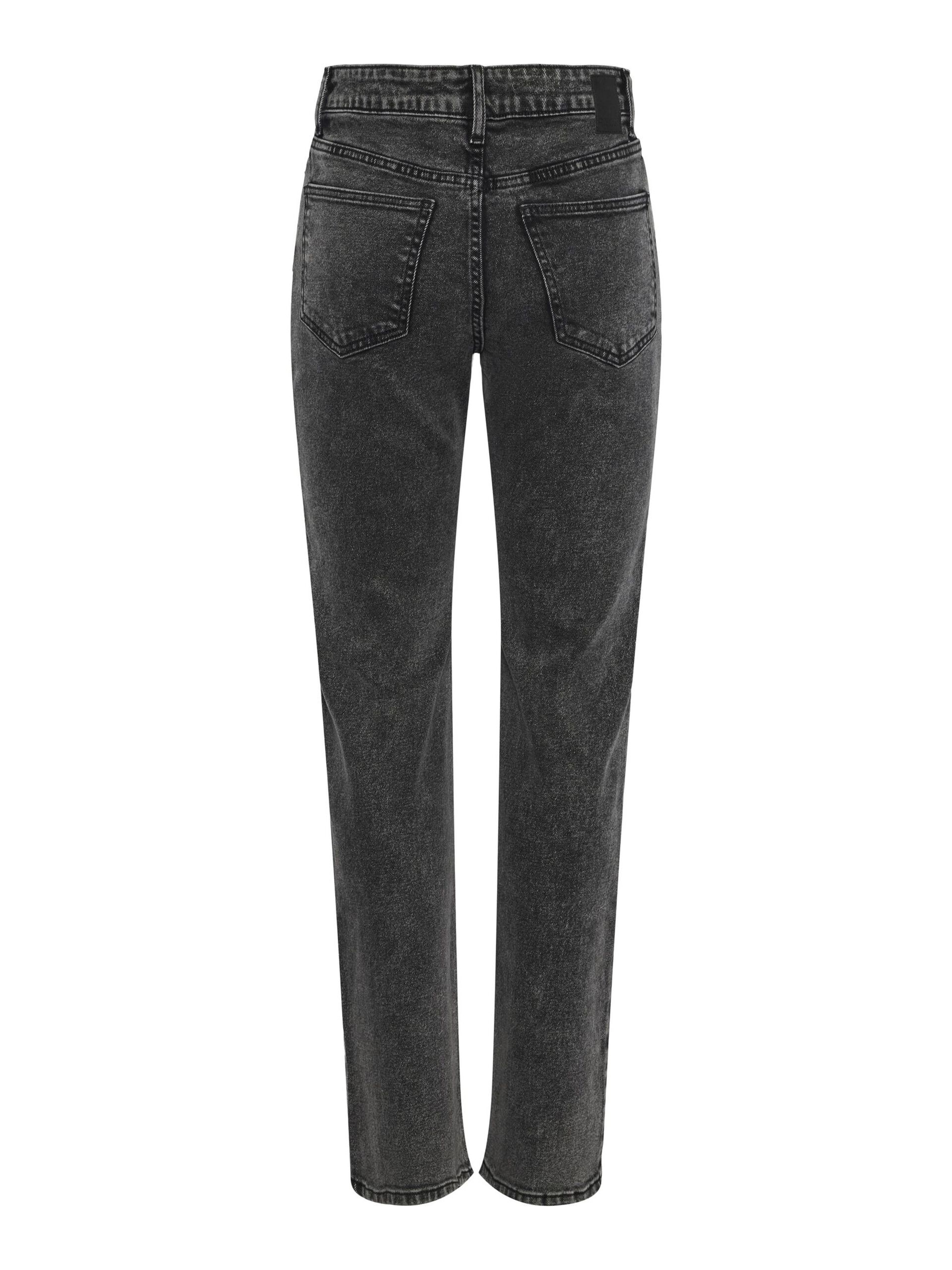 Carousel image - PCKELLY MW STRAIGHT FIT JEANS, Dark Grey Denim | 7