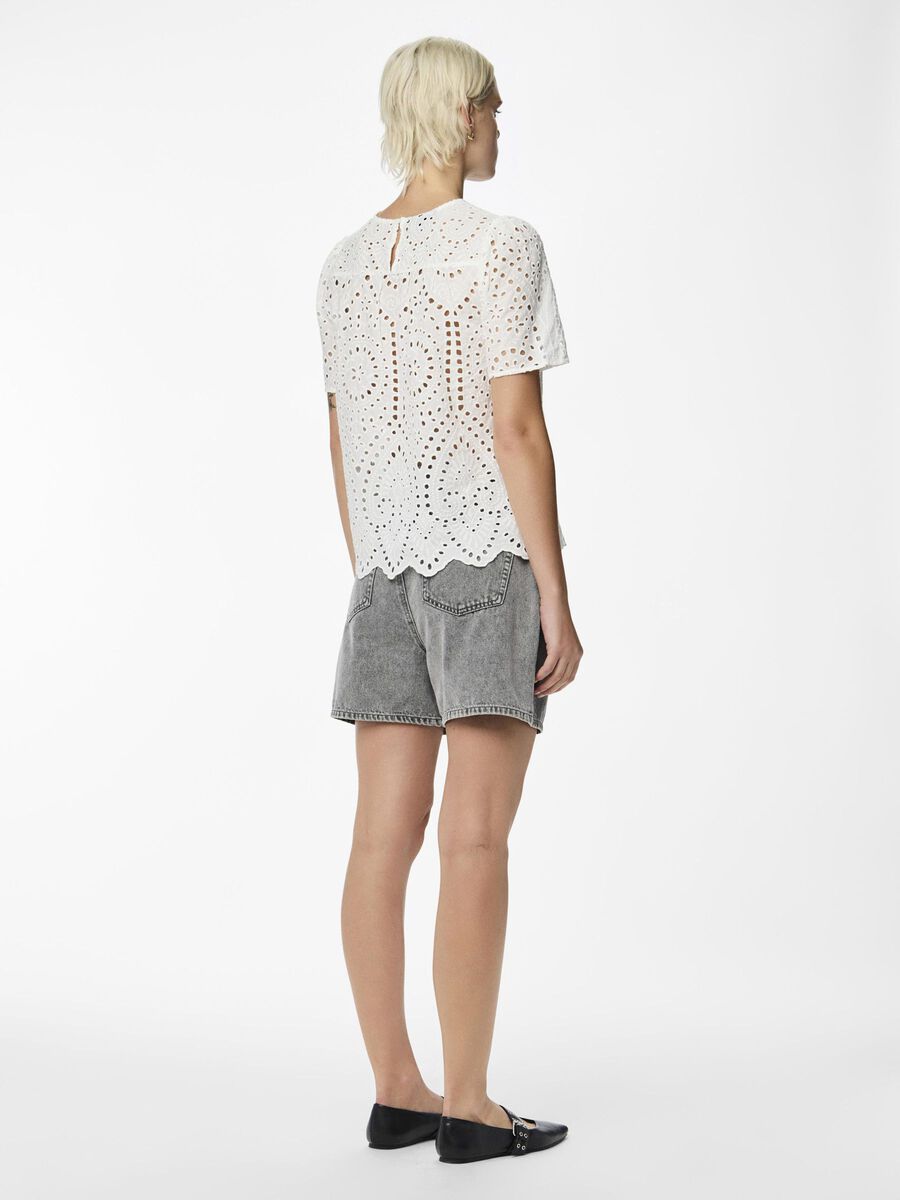 Pieces PCNASTIAN SHORT SLEEVED TOP, Cloud Dancer, highres - 17151660_CloudDancer_004.jpg