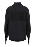 Pieces FRINGED DENIM SHIRT, Black, highres - 17100450_Black_002.jpg