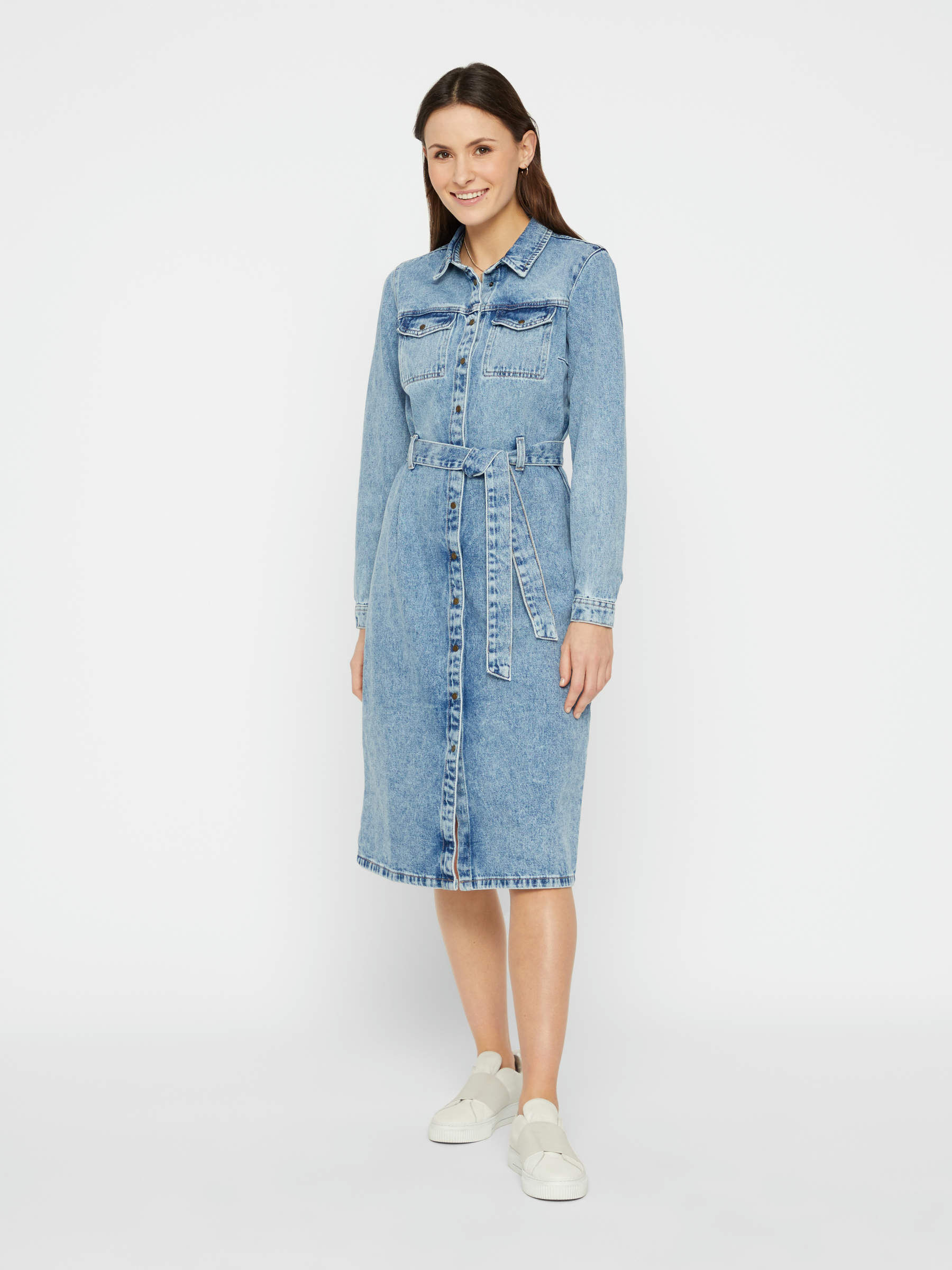 Denim jurk midi on sale
