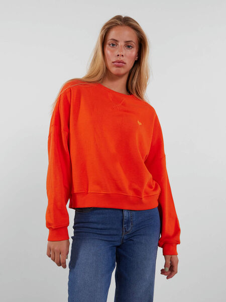 Pieces PCATELLA SWEATSHIRT, Tangerine Tango, highres - 17124806_TangerineTango_987229_003.jpg