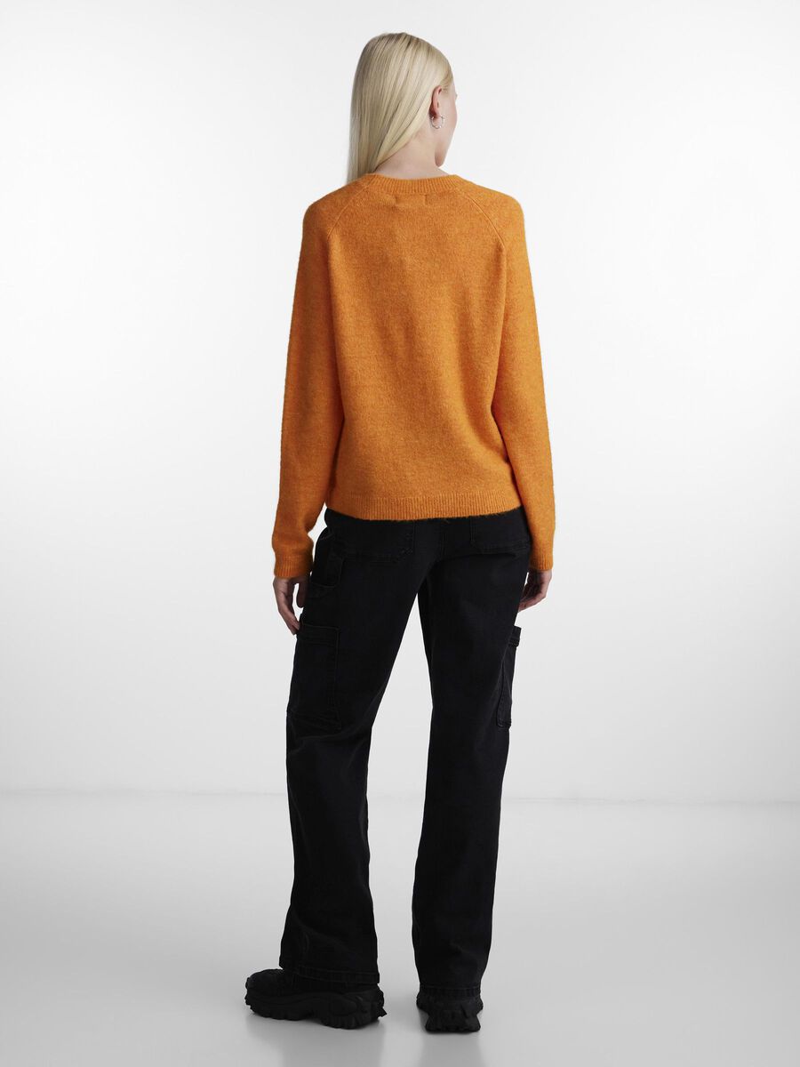Pieces PCJULIANA KNITTED PULLOVER, Persimmon Orange, highres - 17126277_PersimmonOrange_004.jpg