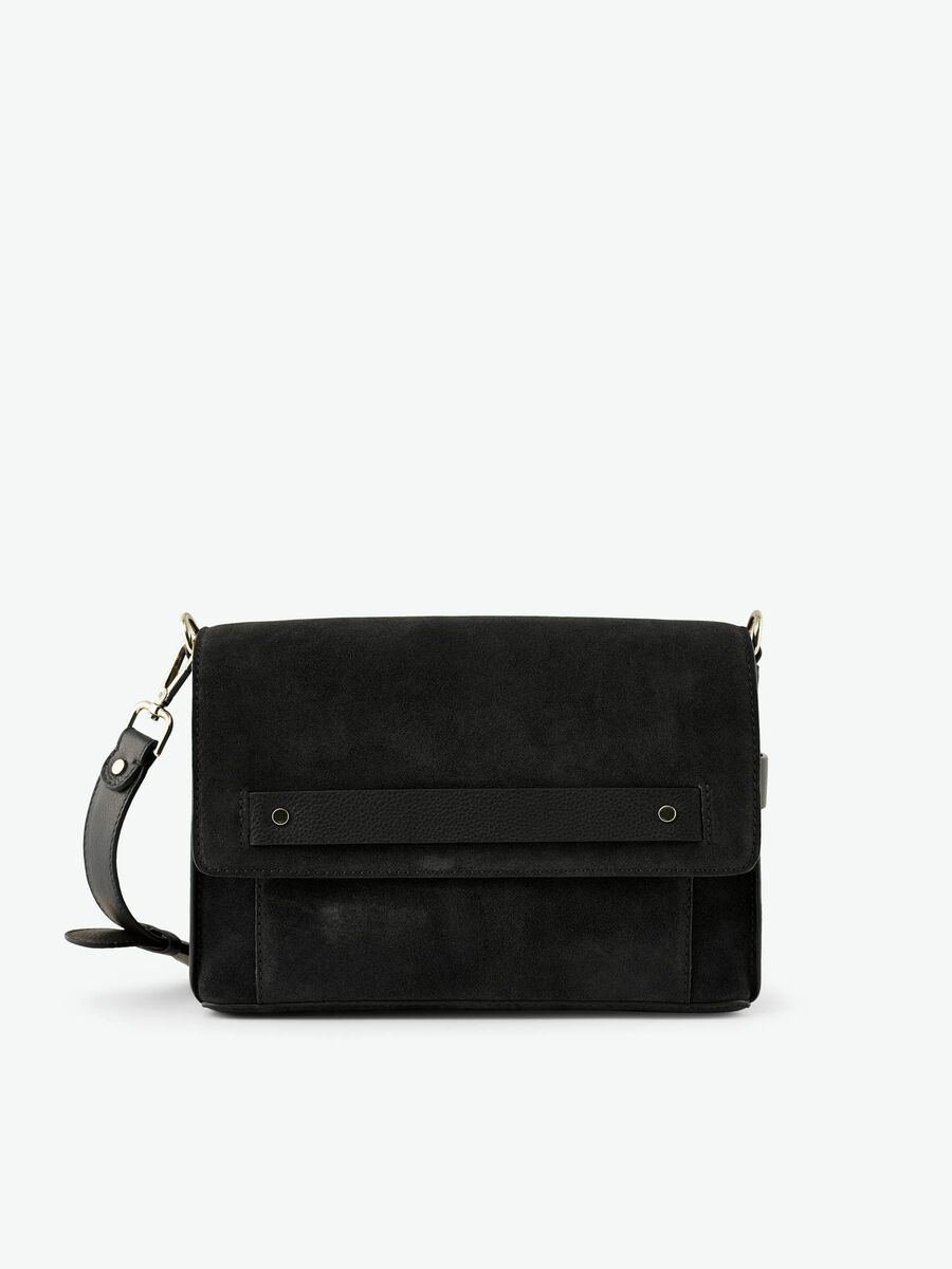 Pieces LEATHER CROSSBODY BAG, Black, highres - 17110137_Black_001.jpg