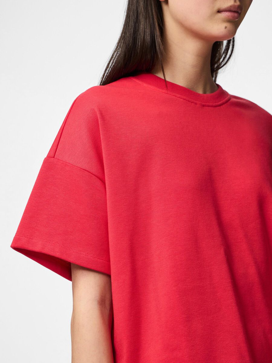 Carousel image -  PCCHILLI SURDIMENSIONN&Eacute; TOP &Agrave; MANCHES COURTES, Poppy Red | 4