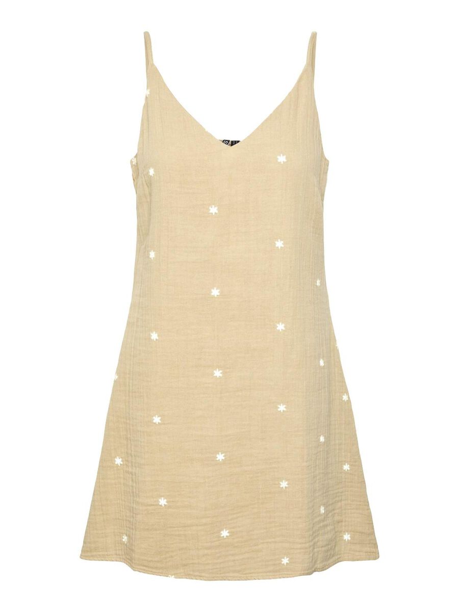 Pieces PCMAYA COTTON MINI DRESS, Safari, highres - 17145773_Safari_1093822_001.jpg