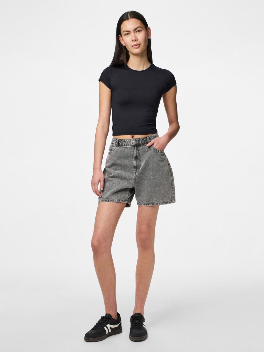 Pieces PCABBI MW DENIM SHORT, Light Grey Denim, highres - 17153448_LightGreyDenim_005.jpg