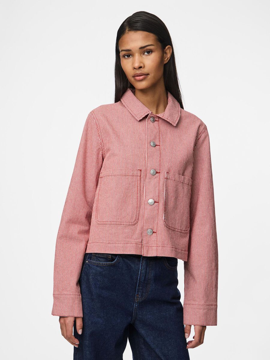 Pieces PCBILLO STRIPED DENIM JACKET, Chili Oil, highres - 17157739_ChiliOil_1183632_003.jpg