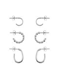 Pieces 3-PAK ØRERINGE, Silver Colour, highres - 17115457_SilverColour_001.jpg