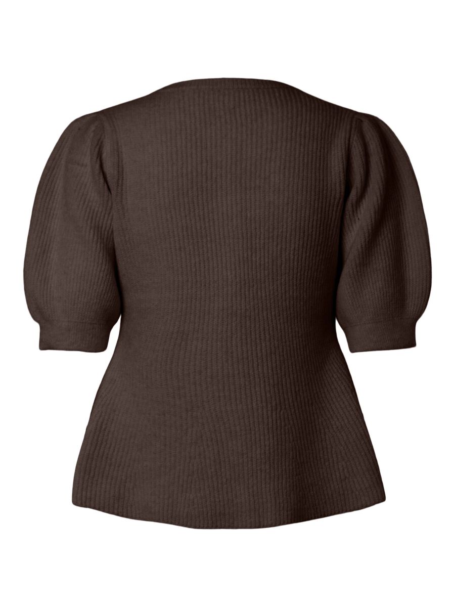 Product carousel image - PCSILLY PUFF KNITTED CARDIGAN, Hot Fudge | 2