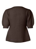 Product image thumbnail - PCSILLY PUFF KNITTED CARDIGAN, Hot Fudge | 2
