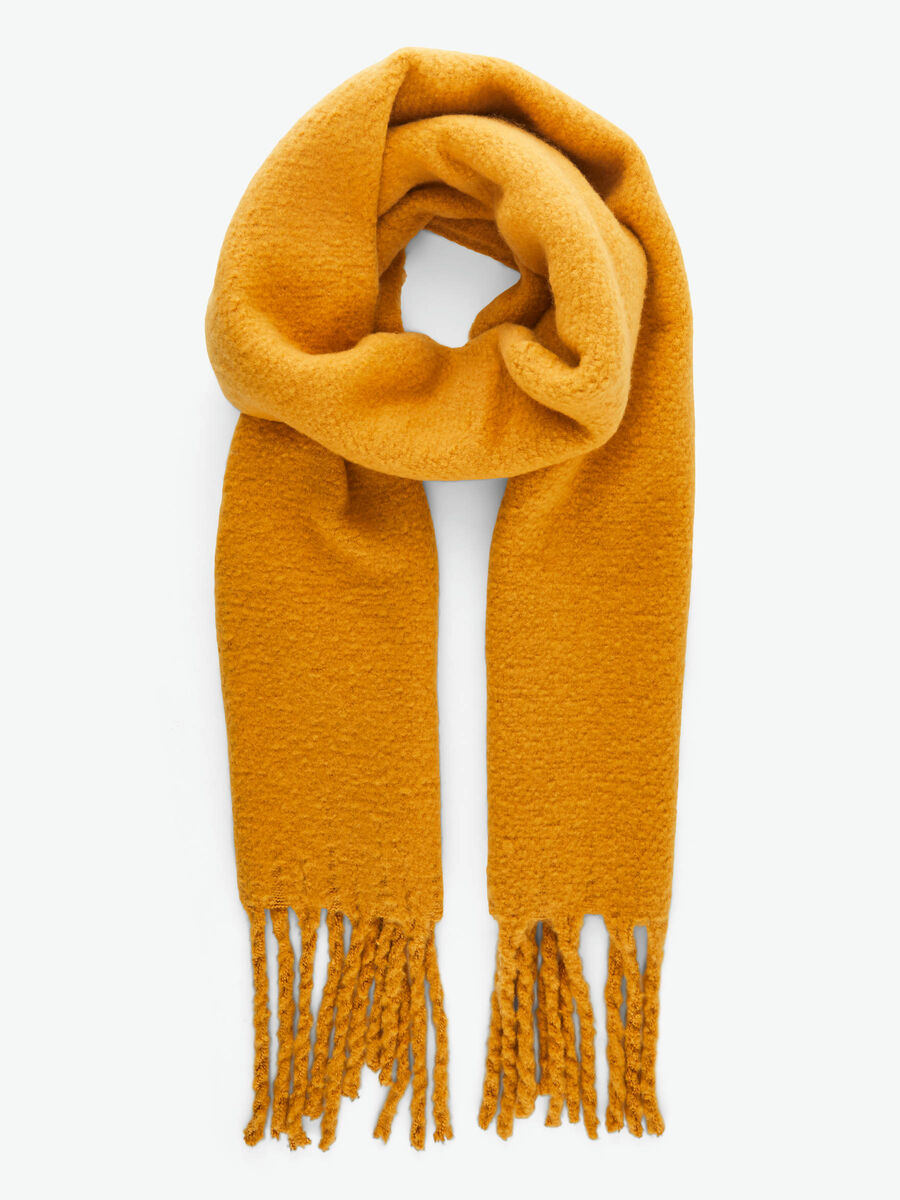 Pieces SOLID-COLOURED LONG SCARF, Inca Gold, highres - 17103500_IncaGold_001.jpg