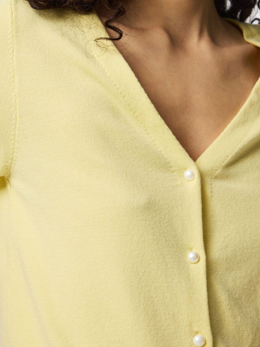 Carousel image - PCNORA V-NECK  KNITTED CARDIGAN, French Vanilla | 4
