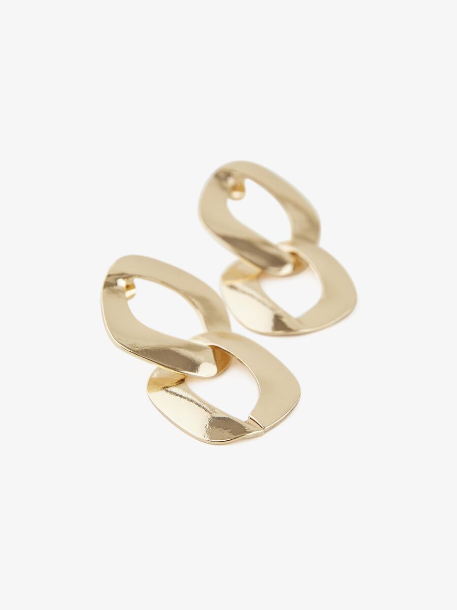 Pieces CHAIN-LINK DROP EARRINGS, Gold Colour, highres - 17100389_GoldColour_006.jpg