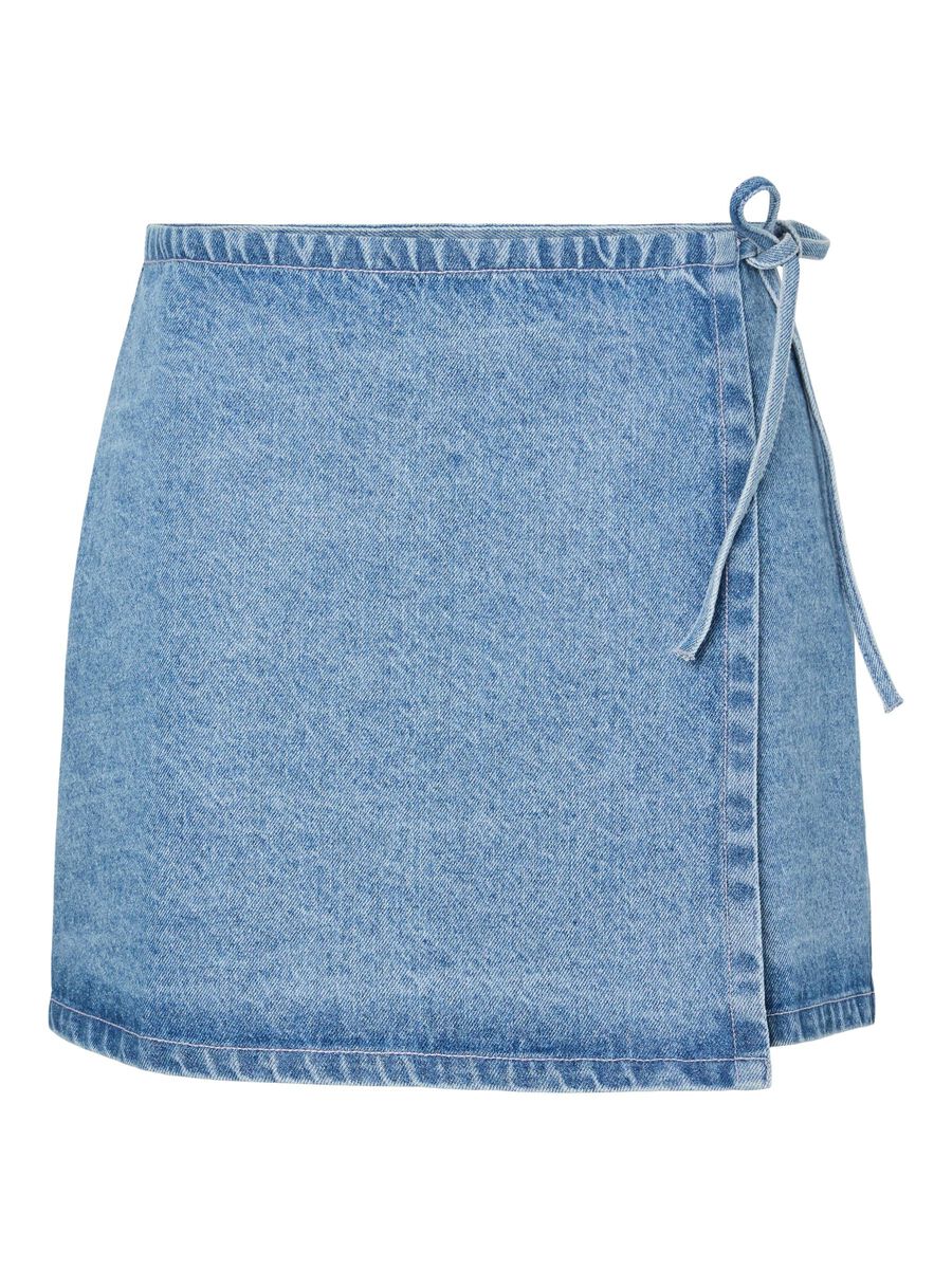 Pieces PCFLORA DENIM JUPE PORTEFEUILLE, Light Blue Denim, highres - 17159643_LightBlueDenim_001.jpg