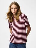 Product image thumbnail - PCRIA STRIBET T-SHIRT, Tawny Port | 1