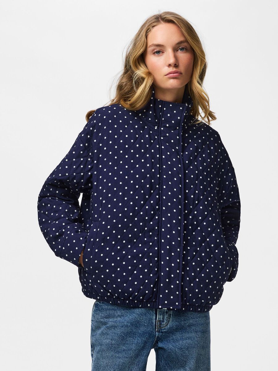 Product carousel image 1 PCFAMILLA QUILTED BOMBER JACKET, Maritime Blue