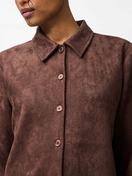 Camiseta De Manga Larga PIECES Para Mujer, Cuello Dividido Y Botones - De Poliéster Reciclado, Estilo Casual Y Cómodo