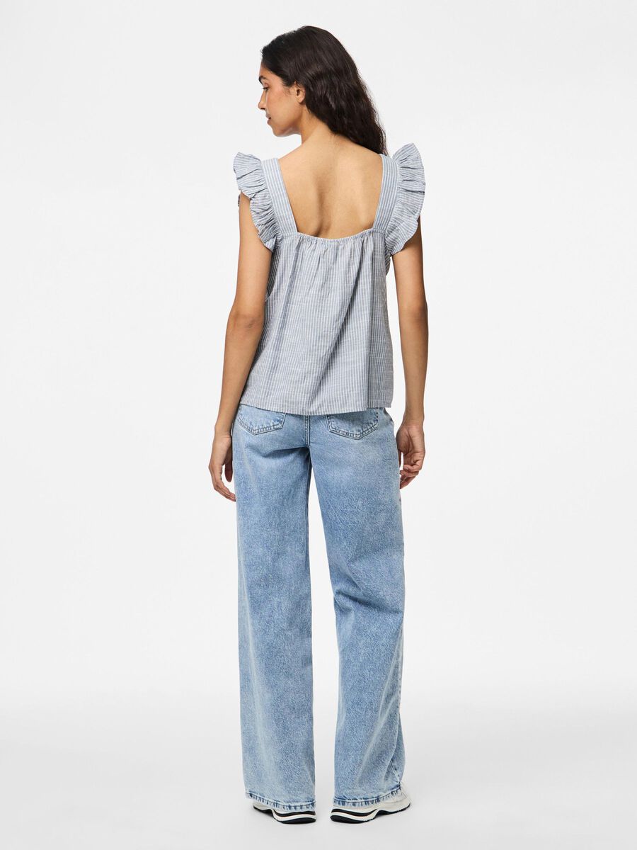 Pieces PCAPIA SLEEVELESS LINEN-BLEND TOP, Coronet Blue, highres - 17155311_CoronetBlue_1161549_004.jpg