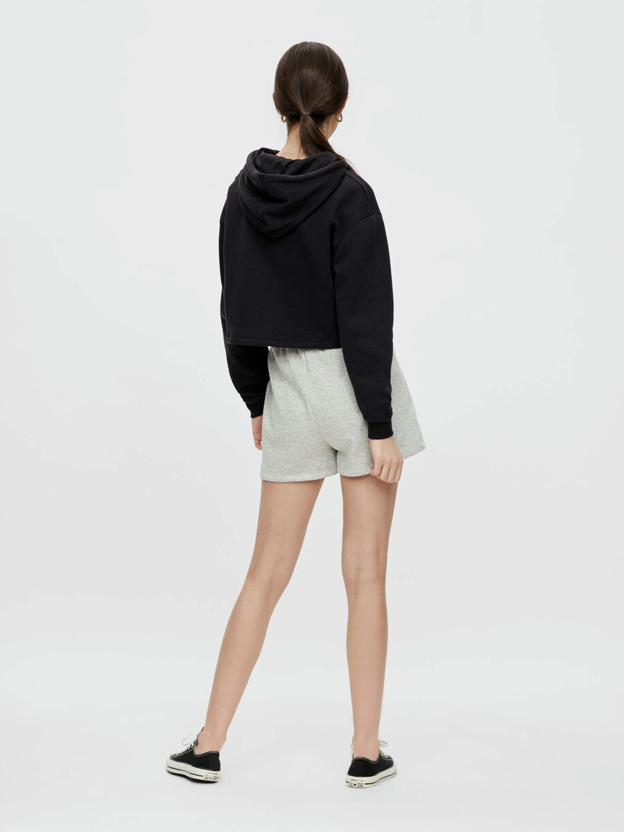 Pieces CROPPED HOODIE, Black, highres - 17118501_Black_004.jpg