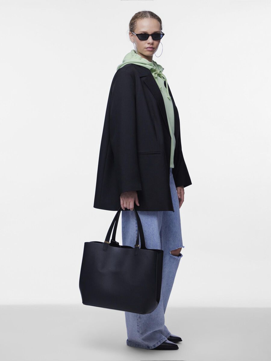 Pieces SQUARED SHOPPER SHOULDER BAG, Black, highres - 17082685_Black_003.jpg