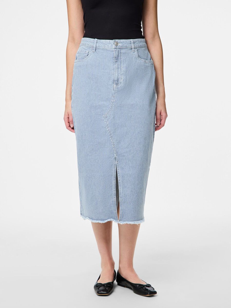 Pieces PCBILLO MIDDELLANGE ROK, Light Blue Denim, highres - 17150871_LightBlueDenim_1120721_003.jpg