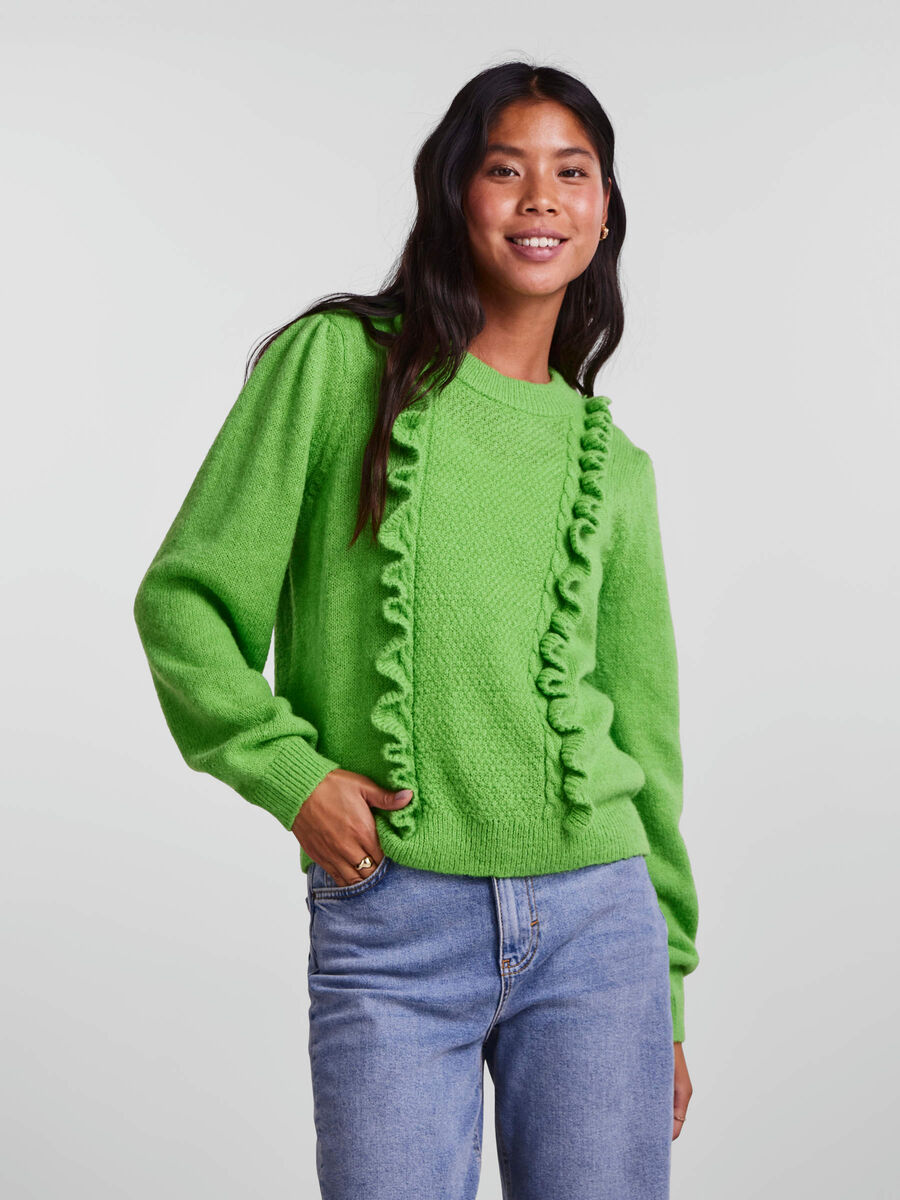 Pieces PCMARLEY KNITTED PULLOVER, Grass Green, highres - 17130701_GrassGreen_003.jpg