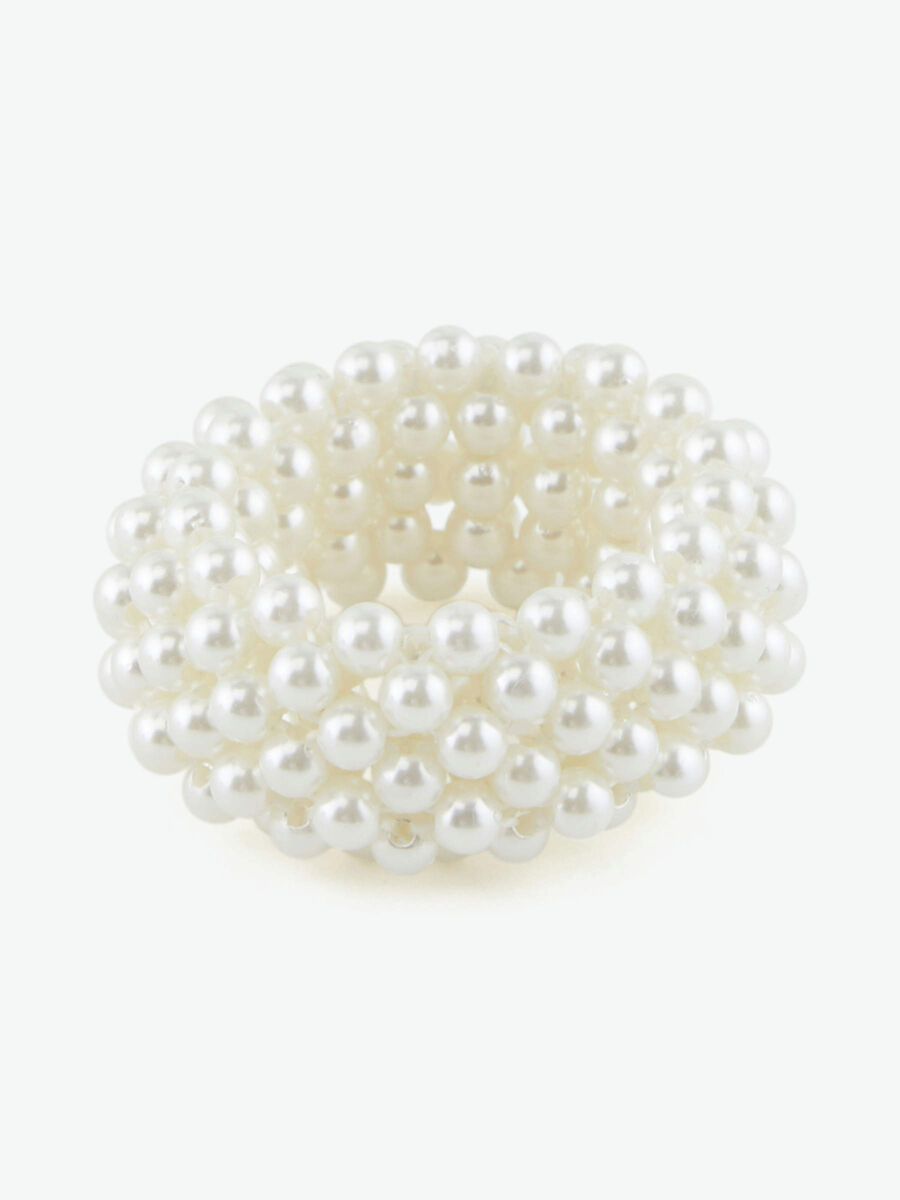 Pieces 2ER-PACK PERLEN HAARGUMMI, Bright White, highres - 17102922_BrightWhite_001.jpg