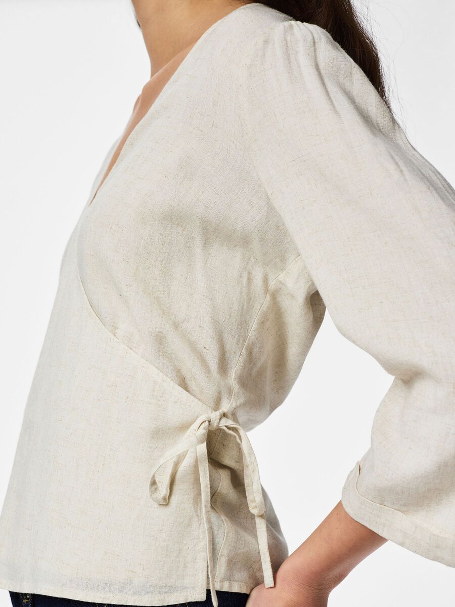 Carousel image - PCPIA 3/4  WRAP BLOUSE, Birch | 4