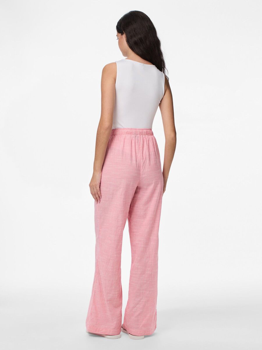 Pieces PCAPIA HW WIDE LINEN-BLEND TROUSERS, Pink Lemonade, highres - 17155308_PinkLemonade_1161540_004.jpg