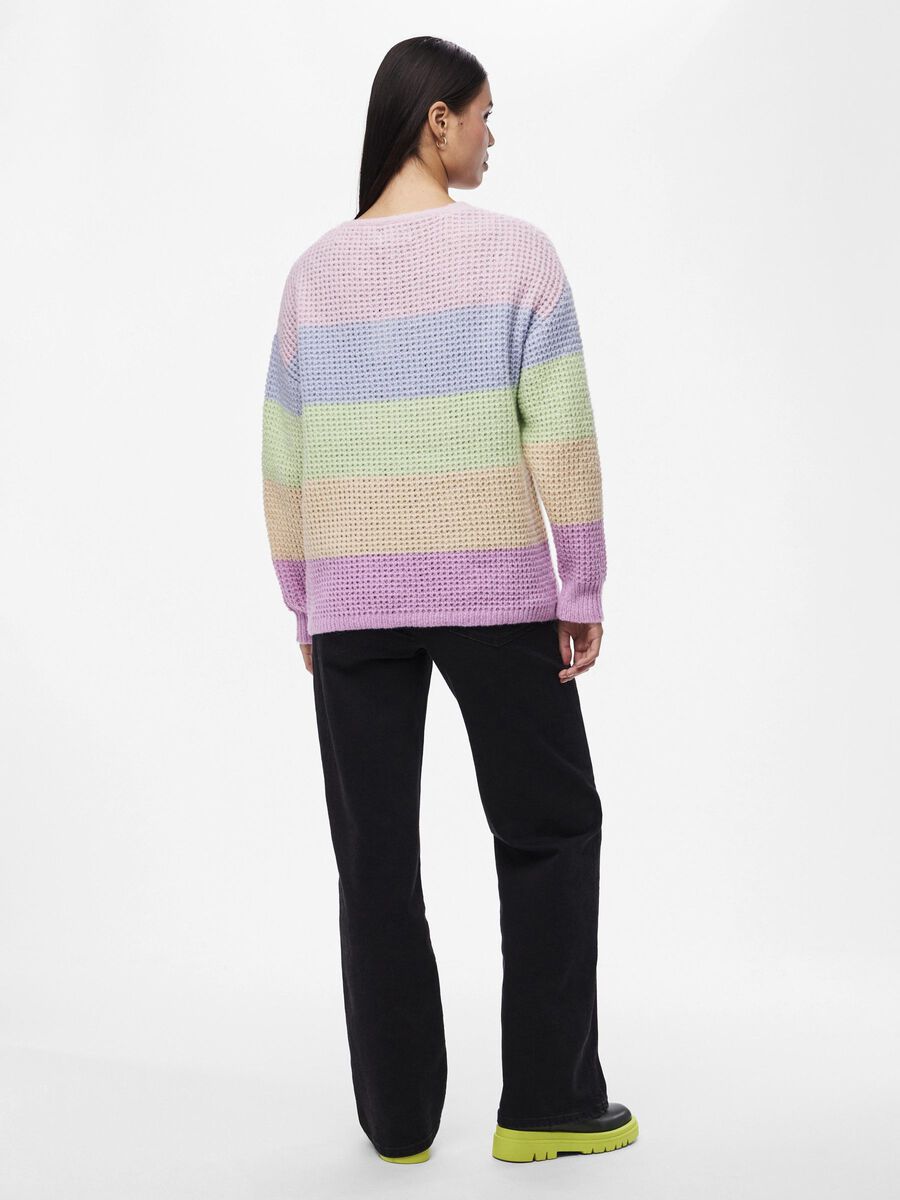 Pieces PCRAINBOW KNITTED JUMPER, Orchid Bloom, highres - 17151409_OrchidBloom_1130594_004.jpg