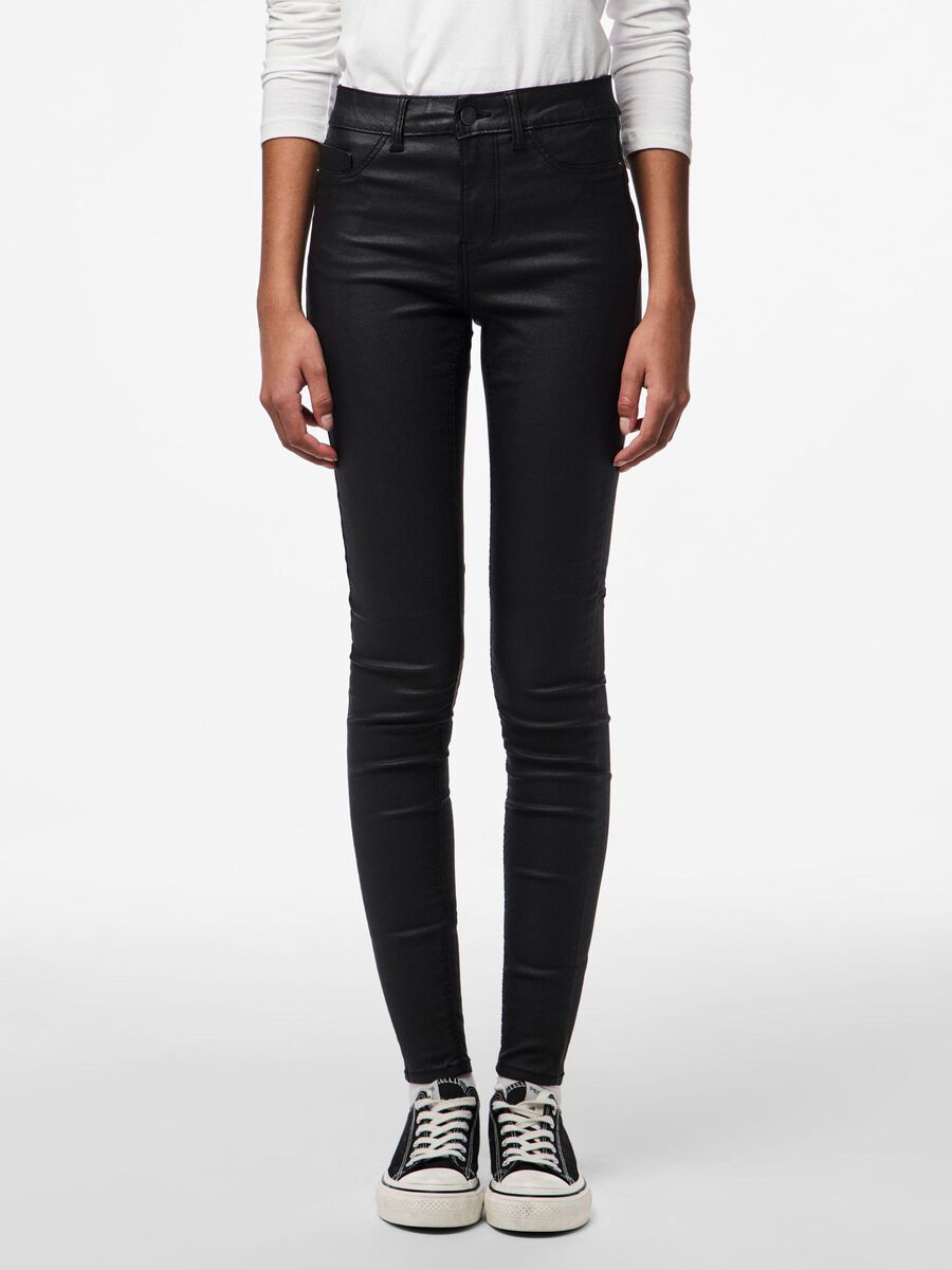Pieces PCSHAPE-UP MW SKINNY FIT-JEANS, Black, highres - 17108412_Black_003.jpg