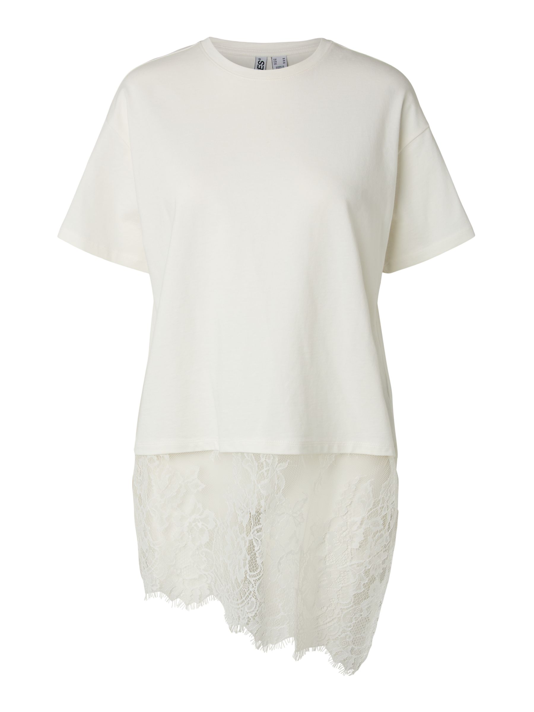 PCMAVE LACE T-SHIRT | White | PIECES® Denmark