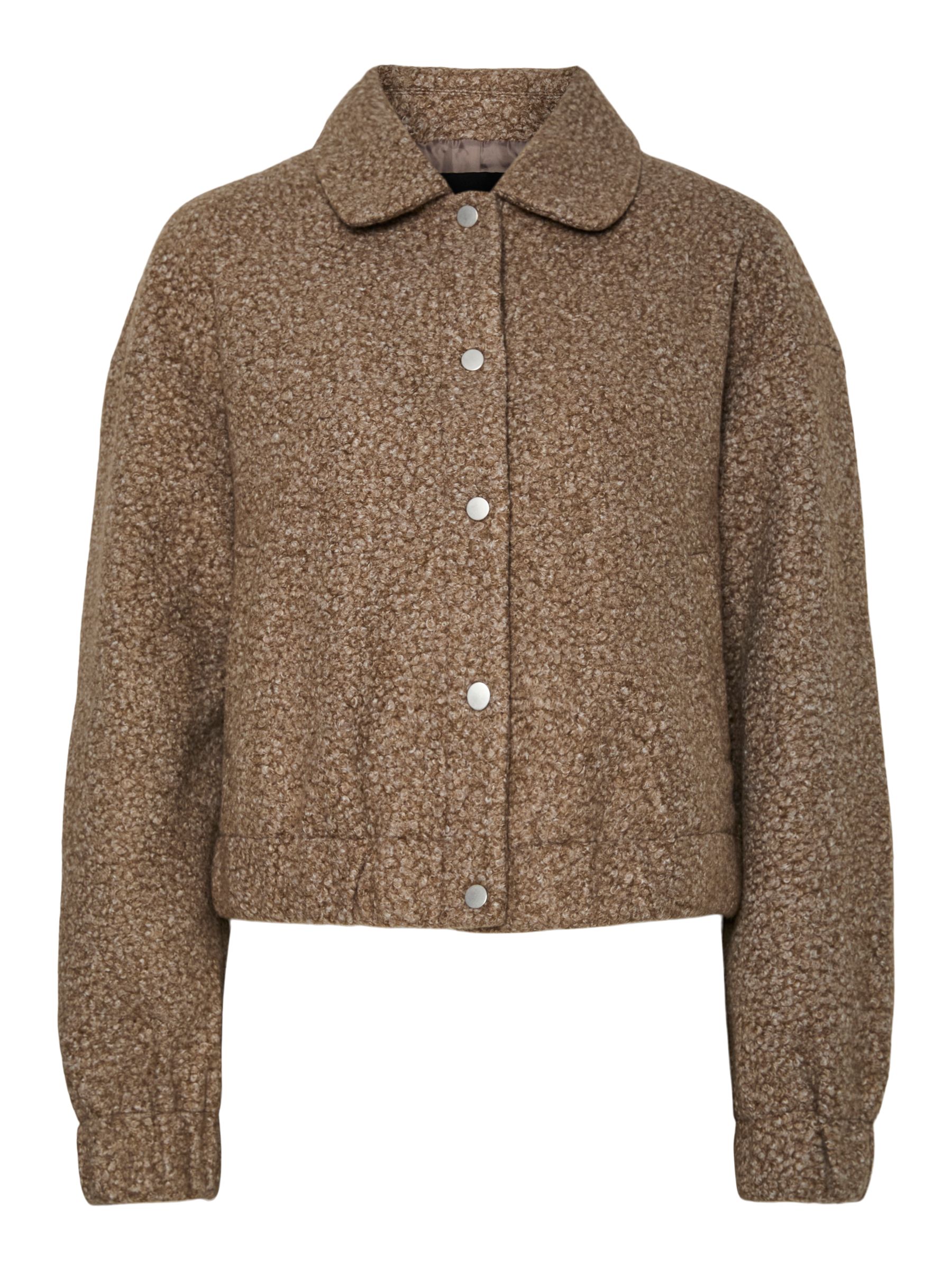 ENEU エヌー tweed short jacket PCNADIA SHORT JACKET | Grey | PIECES® Sweden