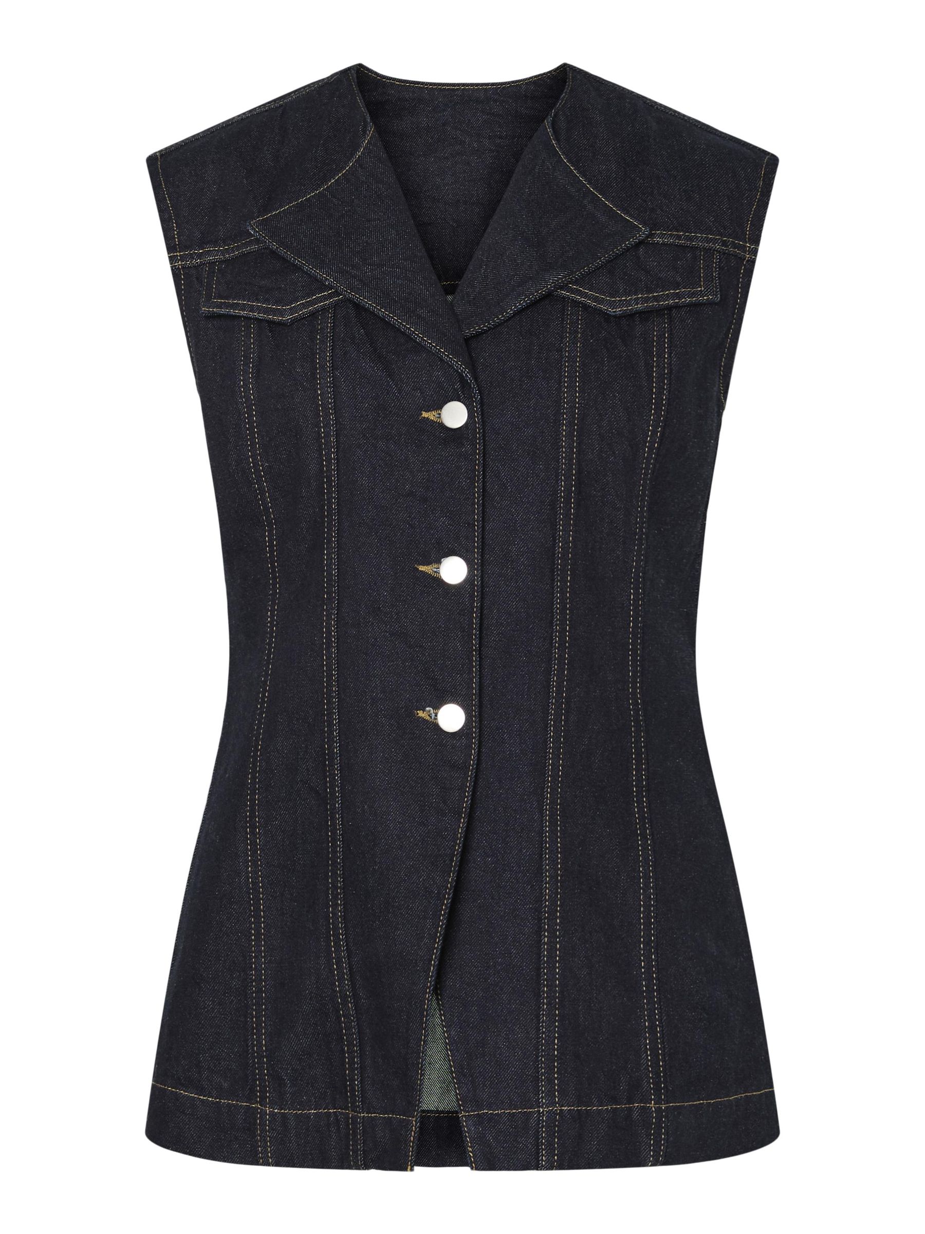 PCNUA FITTED DENIM GILET | Violet | PIECES® France