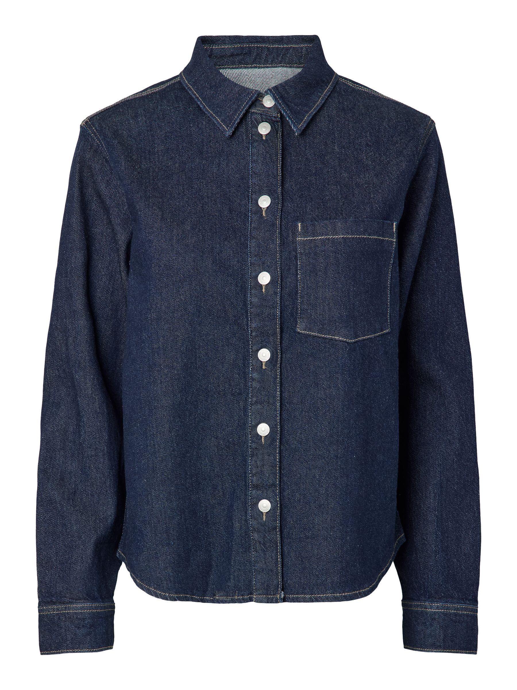 PCSILKE DENIM SHIRT | Blue | PIECES® Norway