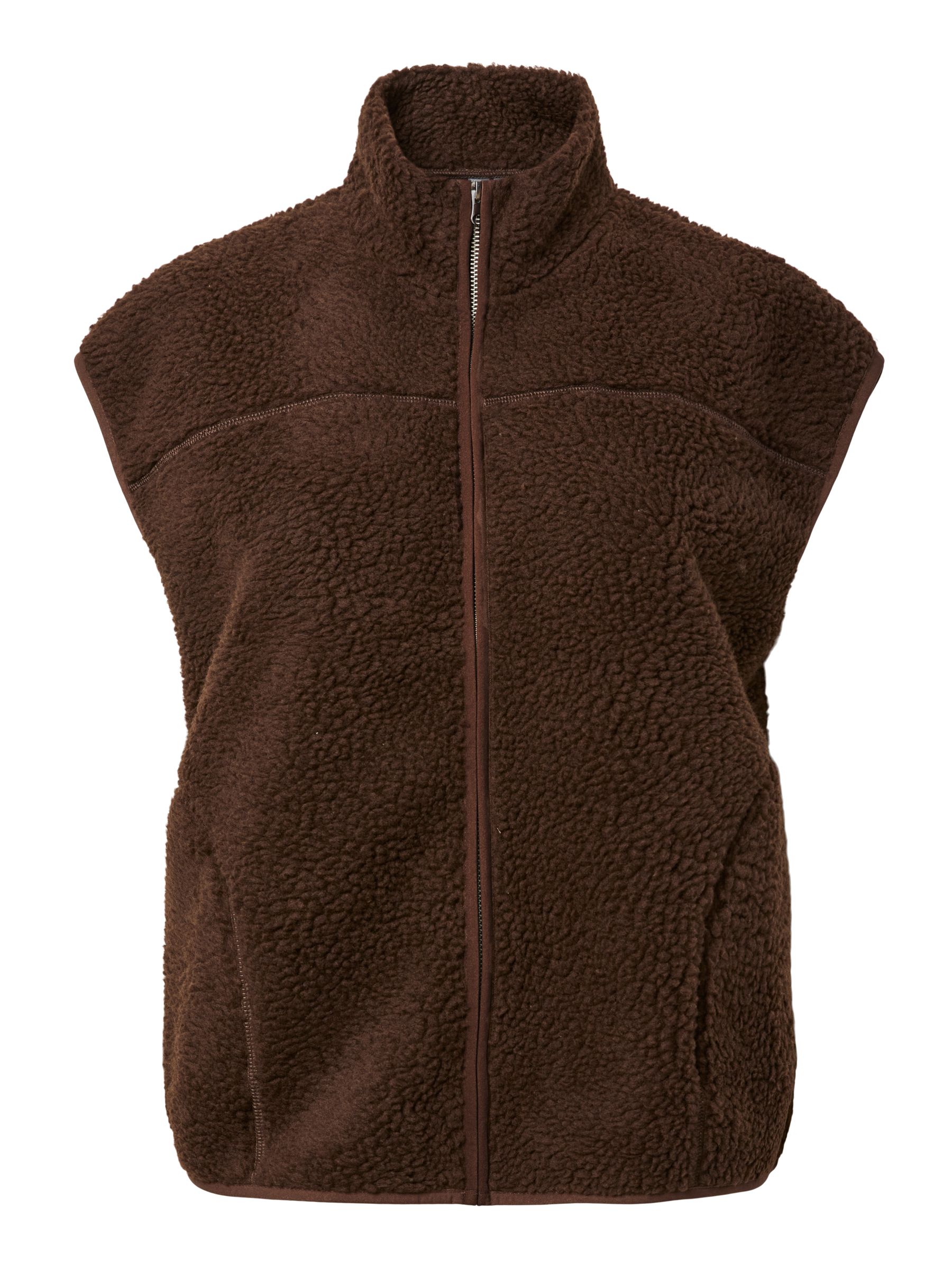 PCSADIA TEDDY VEST | Brown | PIECES® Netherlands
