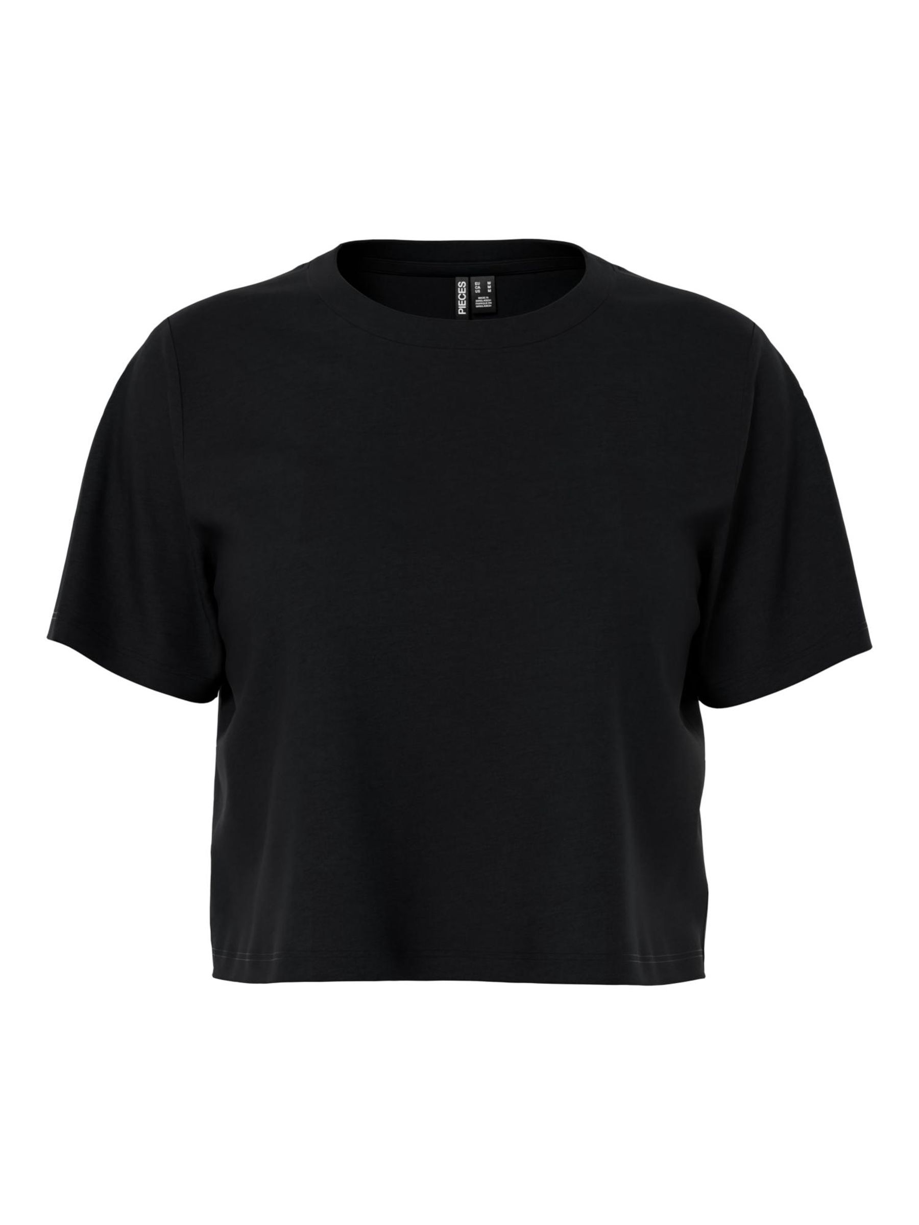 plain black cropped tee