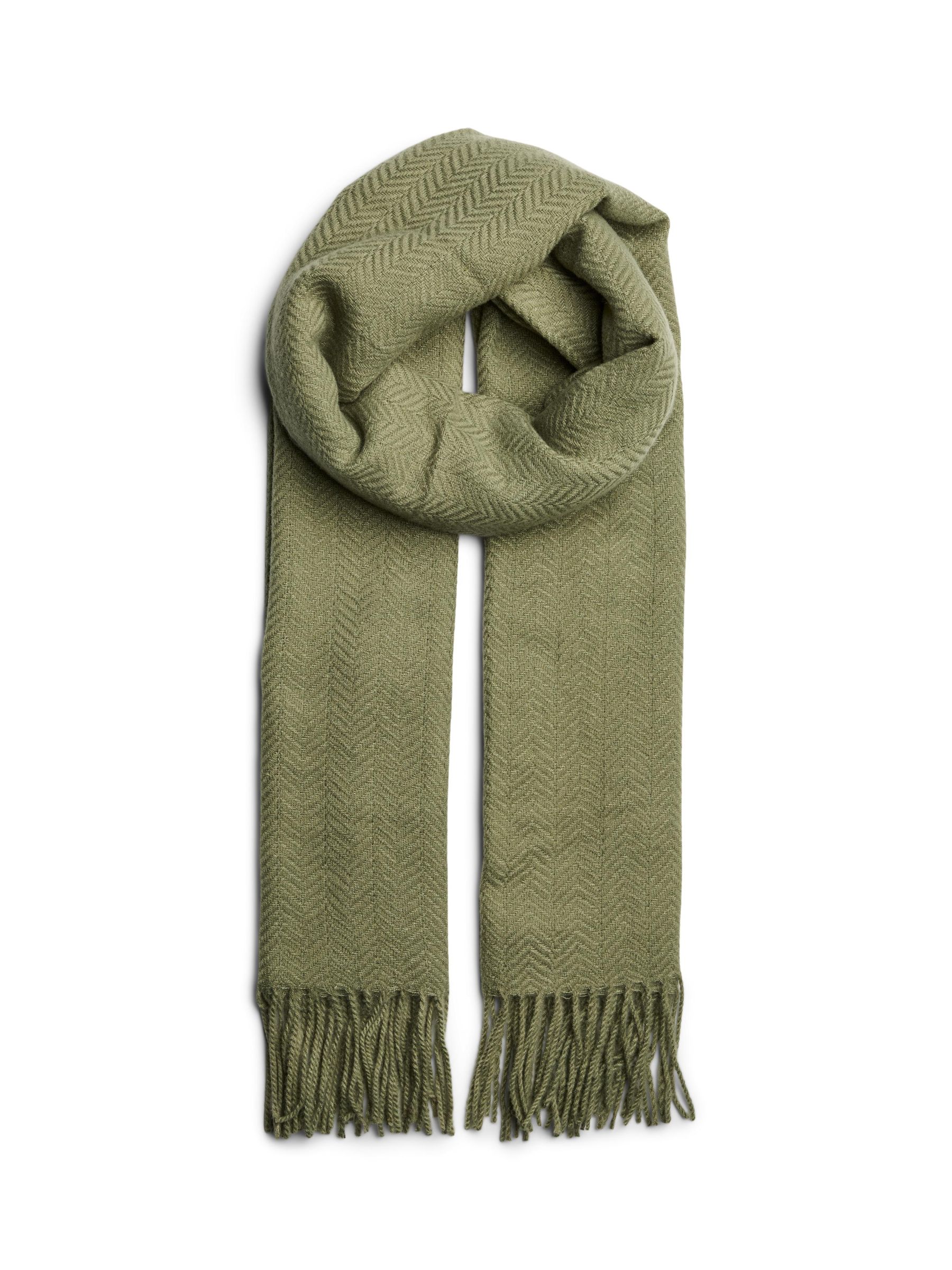 Écharpe Longue Verte Et Marron – Chaude, Douce Et Confortable ! Occasion En Très Bon état