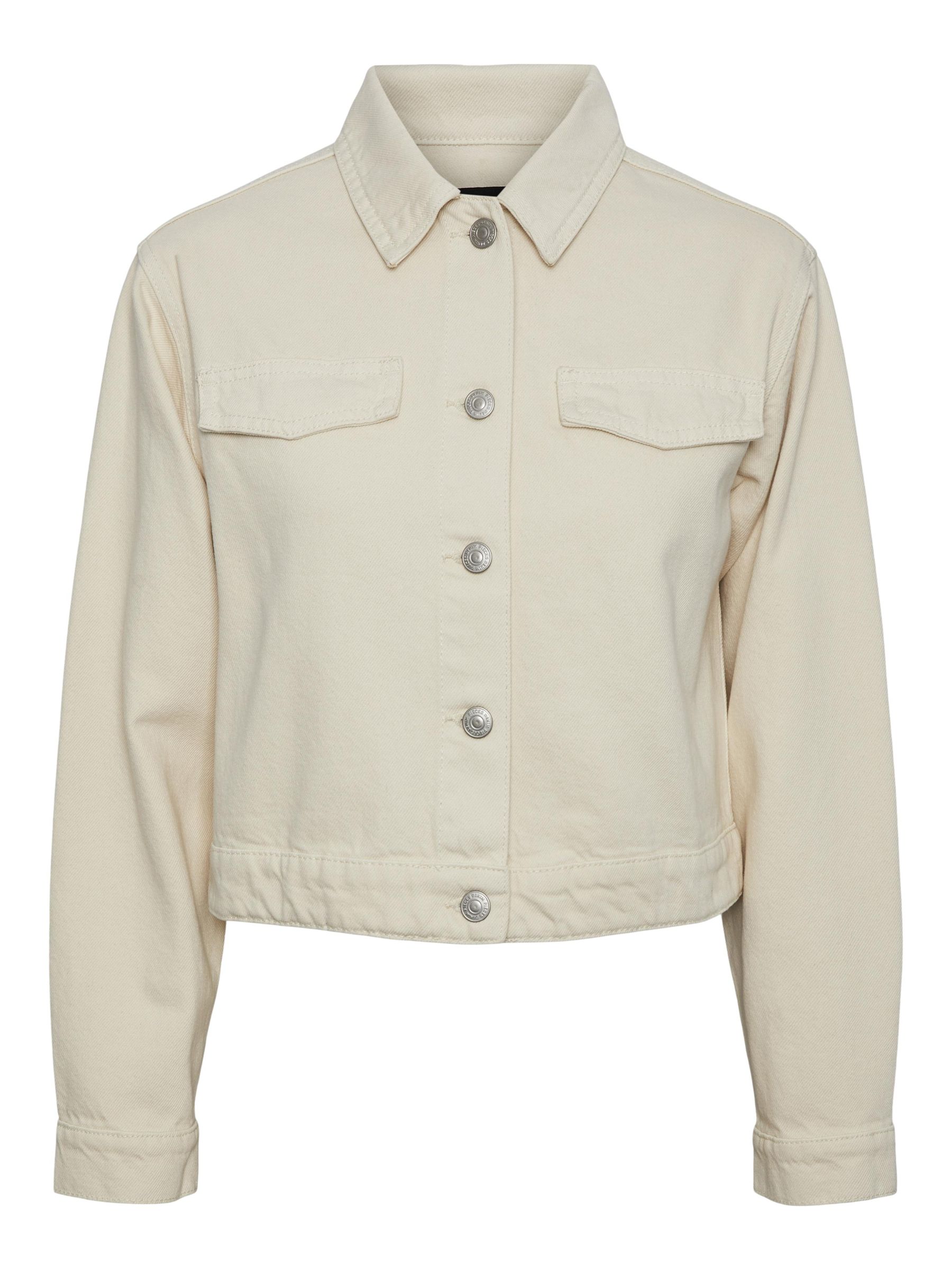 Pctessie Ls Denim Jacket Whitecap Gray
