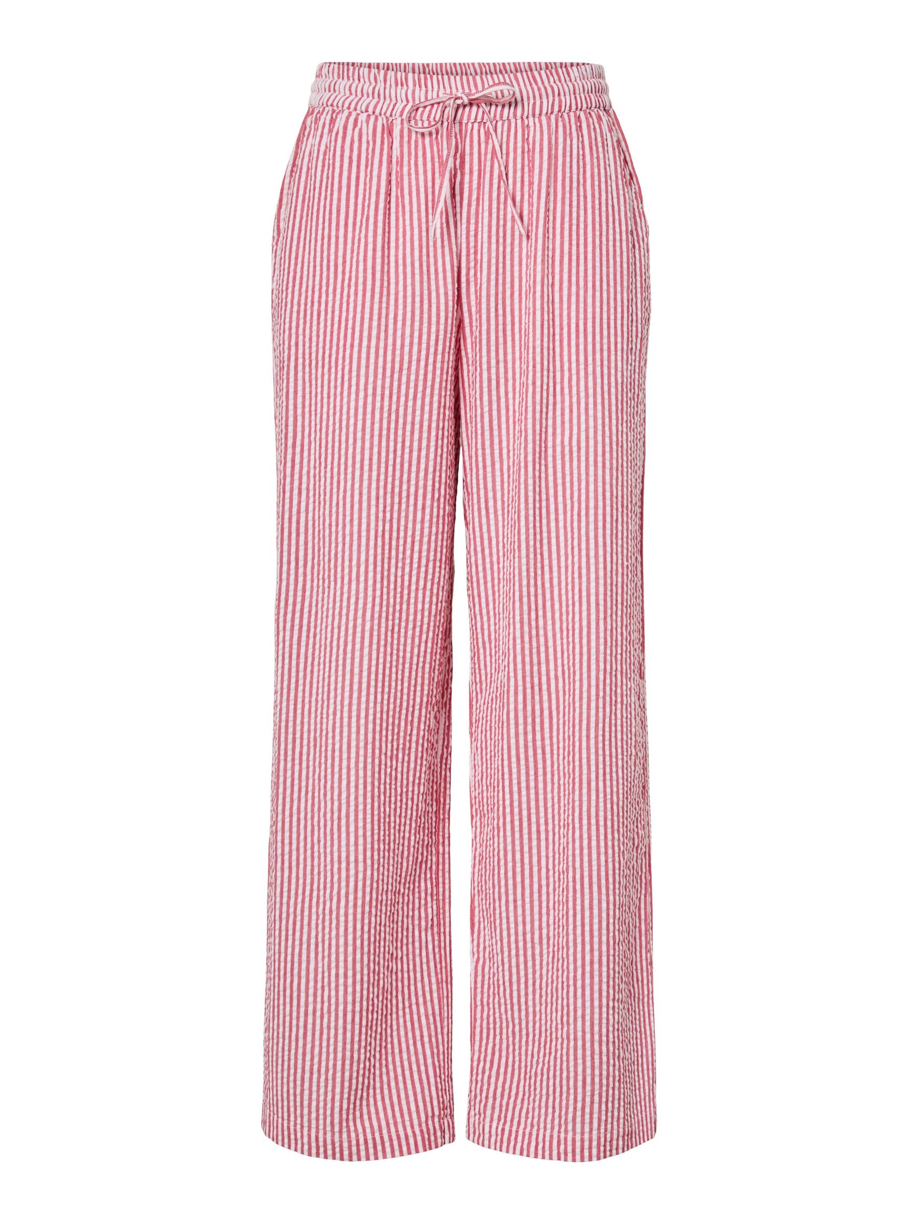 PCSALLY SEERSUCKER TROUSERS | Red | PIECES® UK