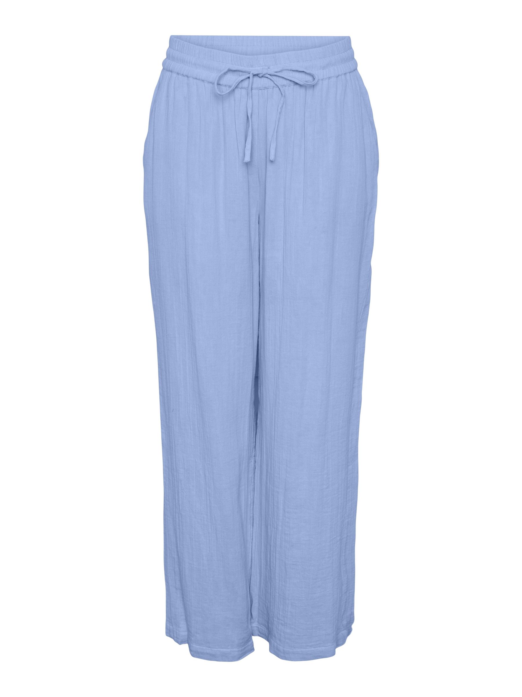 Cotton Nylon Wide Leg Trouser