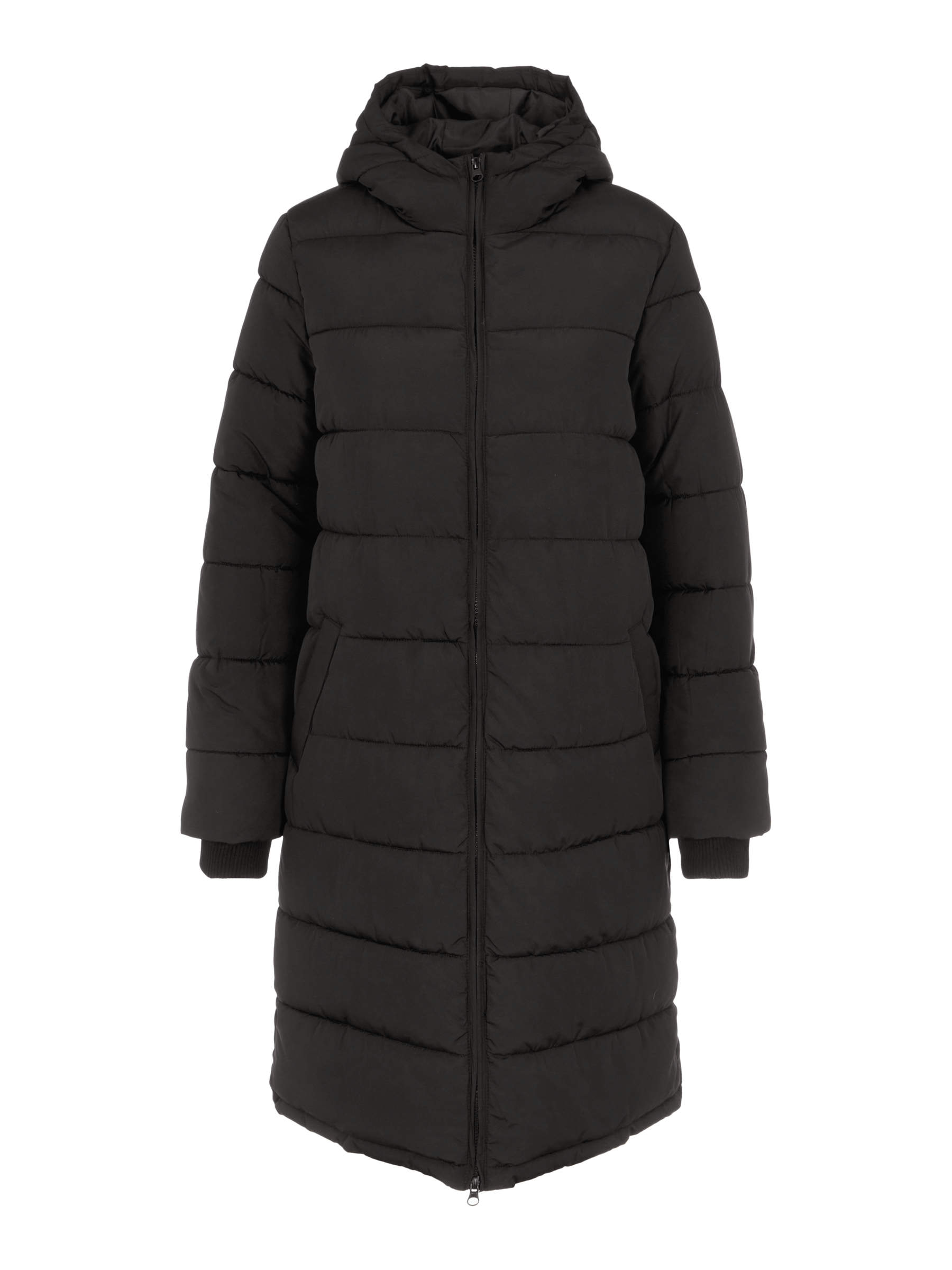 Long black outlet padded jacket