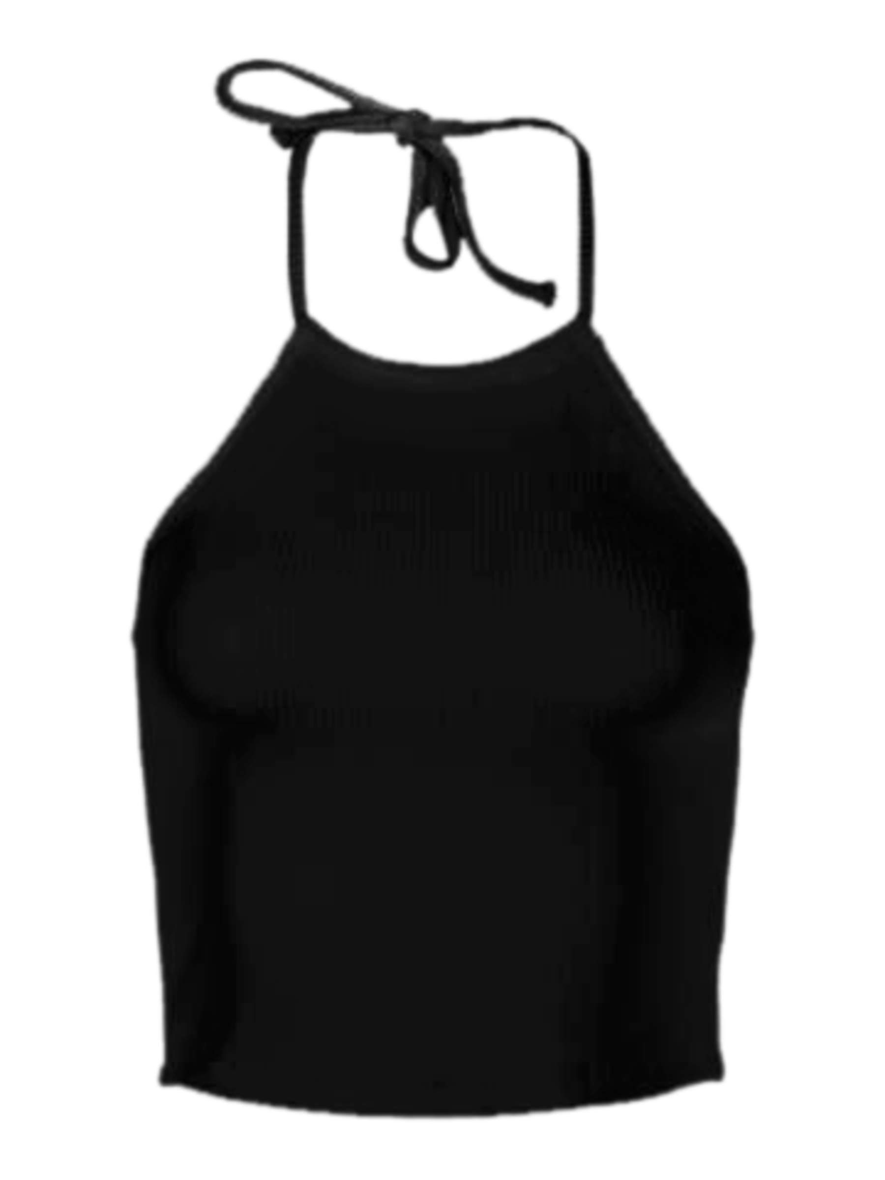 Top con cuello halter y nudo Giunea en negro