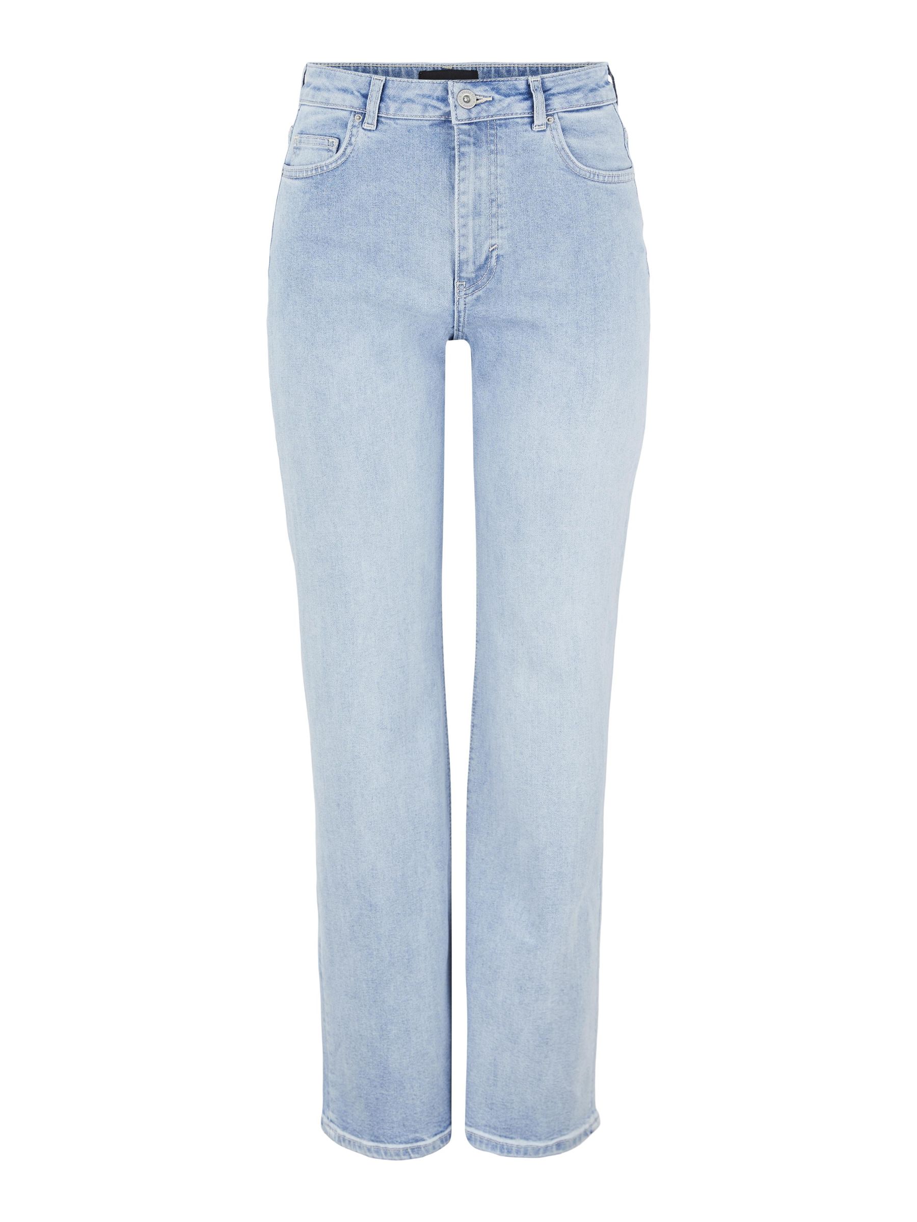 light blue wide leg trousers