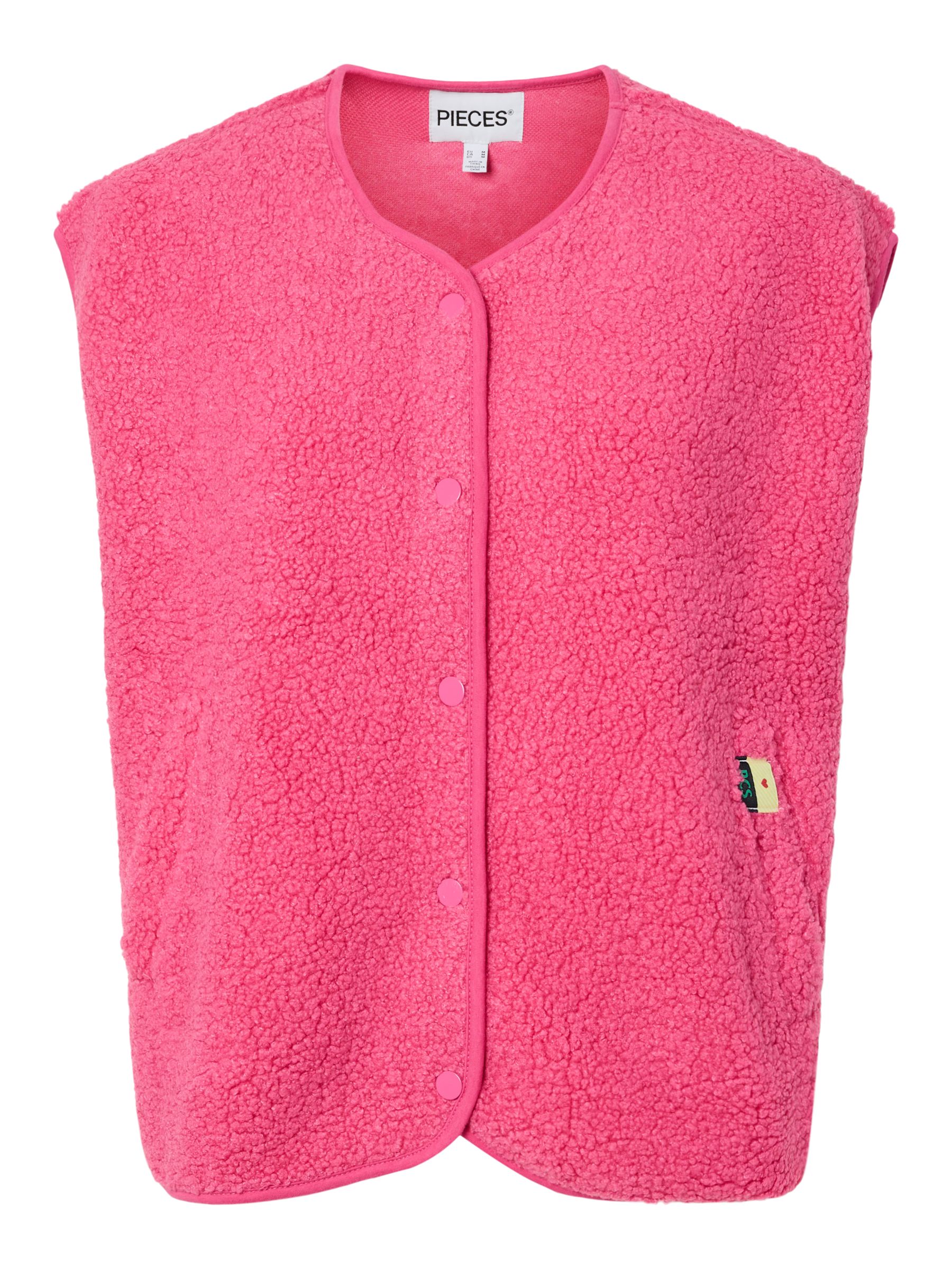 PCKATTY TEDDY VEST | Pink | PIECES® Switzerland