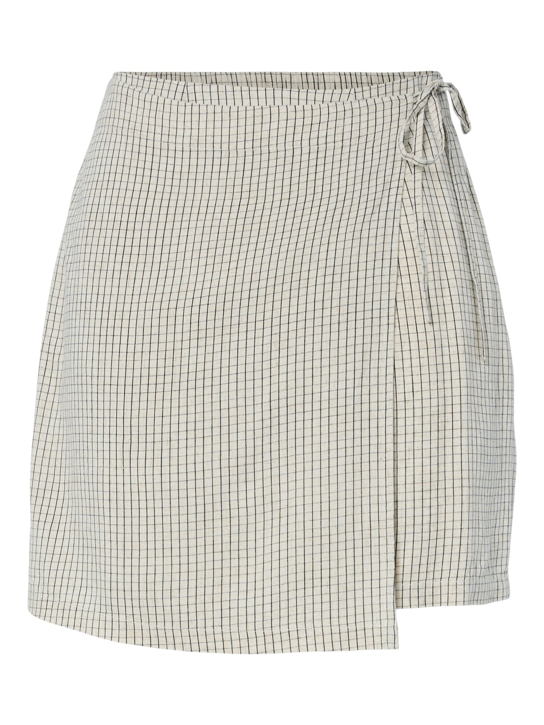 72▢HYEON pepper mini wrap skirt TS0828-8 PCPIA MINI LINEN BLEND WRAP SKIRT | Grey | PIECES® Switzerland